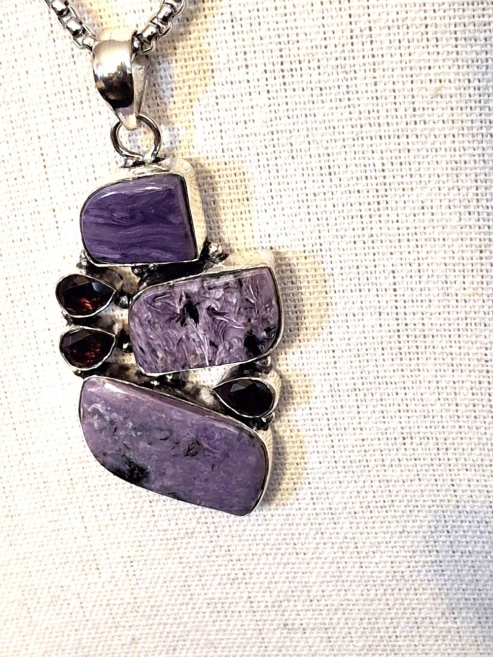 Charoite Amethyst Gemstone Ethnic Handmade 458 NWOT - Picture 4 of 5